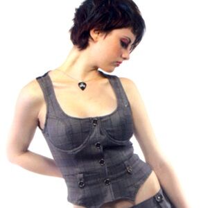 Vintage Lip Service Grandpa Plaid Corset Top